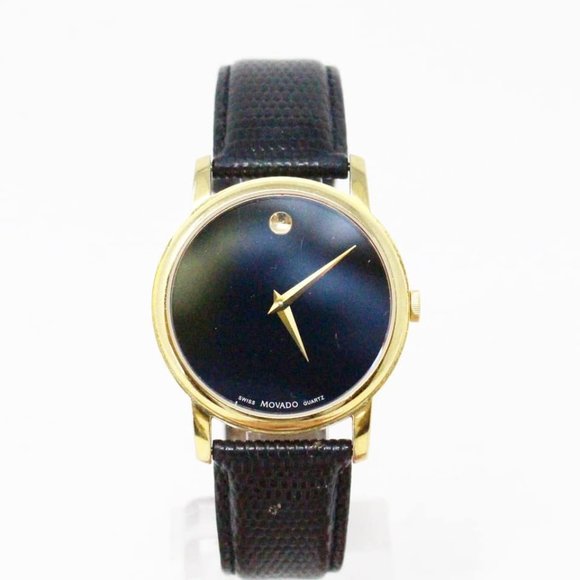 MOVADO #MCA018 Black Leather Watch main image 9